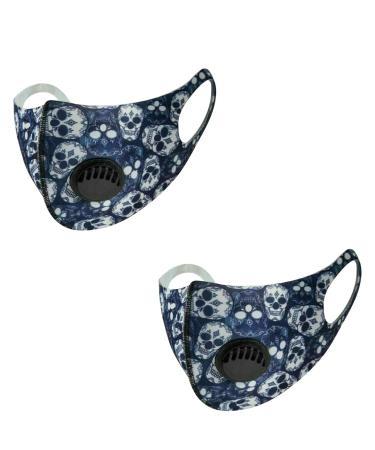 2 PCS Adult Protective_Mask_Cover With Design Breathable Floral Print Washable Reusable Sports Running Soft Cloth Fashion Soft