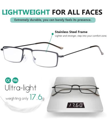 Eyekepper 5-Piece Half-Eye Reading Glasses Set - Stainless Steel Frame +3.00 Magnification - Stylish Black Readers for International Shipping - Buy Online on GoSupps.com