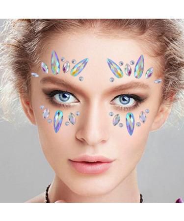 Face Gems Stickers Crystal Rhinestone Tattoos Women Eyes Stickers for Halloween Festival Style2 Stickers - Buy Online on GoSupps.com