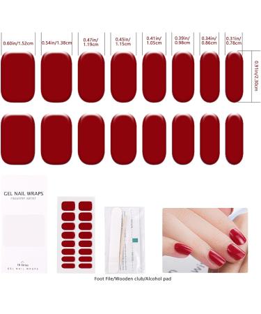 Gel Nail Stickers Cuttable Semi Cured Gel Nail Strips Self-Adhesive Full Nail Wraps Nail Polish Stickers for Professionals Beginners (UV Lamp Required but Not Included) Dark Red - Buy Online on GoSupps.com