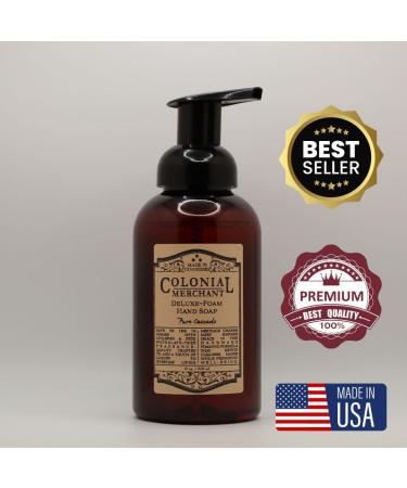 Colonial Merchant Foaming Hand Soap | Pure Cascade Bergamot Fresh Lilies & Sweet Musk | Non-Toxic Cleanser | Moisturizing Formula | 12oz | Made in USA - Buy Online on GoSupps.com