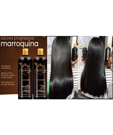 G.Hair Marroquina Brazilian Keratin Treatment 2L | Progressive Brush for Smoothing & Straightening | Volume Reducer | 100% Straight Hair | Free Gifts $30 Value - Buy Online on GoSupps.com