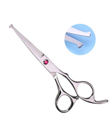 Hair Cutting Scissors Set Professional Kids/Women/Men 6.5 inch Saftey Round Head Hair cut Scissors Kit with Cutting Scissors Thinning Scissors Hairdressing Shears Set for Barber Salon (red)