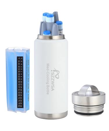 Portable Insulin Cooler Travel Case Diabetic Insulin Vial Carrying Case Insulin Pen Cooler Bottle Big Capacity Insulated Steel The Vacuum Thermos Bottle and Biogel Pack