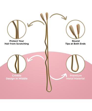 Enselling Hair Grips Pack of 150-5cm - Crimped Blonde Bobby Pins for Women Girls and Hairdressing Salons -Perfect for Thick Thin & Curly Hair Styling - Reusable Box (Golden Pack of 150) - Buy Online on GoSupps.com