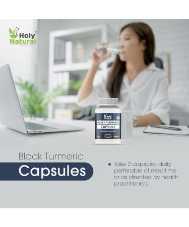Black Turmeric Capsules - 120 Capsules | 100% Potent Black Turmeric Powder Use | 500 mg Per Capsules | 100% Pure and Natural Capsules - Buy Online on GoSupps.com