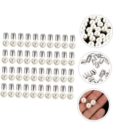 STOBOK 150 Sets Pearl Claw Nails Imitation Pearl Studs Half Hole Pearls Rivets DIY Buttons Material Jeans 0.5X0.5X0.5CM White - Buy Online on GoSupps.com