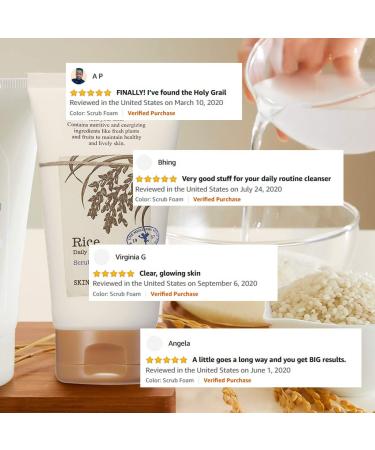 Skinfood Rice Brightening Scrub Foam 150ml - Radiant Skin Exfoliation - Buy Online on GoSupps.com