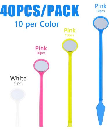 40-Part Disposable Plastic Tooth Mirror Set - Curved Angle Dentist Instruments for Oral Care Inspection - Buy Online on GoSupps.com