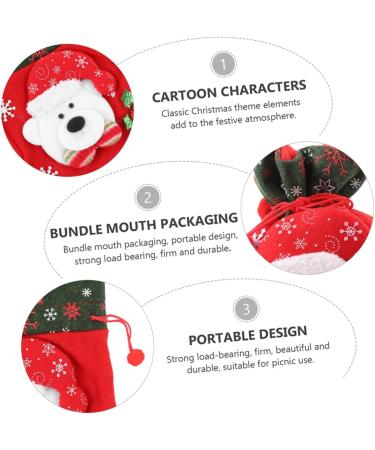 LALAFINA 3pcs Christmas Candy Bag Candy Bags Holiday Treats Bags Christmas Sacks Pouches Brushed Cloth Doll - Buy Online on GoSupps.com