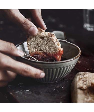 Grey Single Ear Bowl 5 Inch Thread Bowl Retro Ceramic Household Noodle Bowl Eating Bowl Creative Sauce Bowl Dessert Bowl Salad Bowl Gift Kitchenware 12.7*6*5.8cm Gray - Buy Online on GoSupps.com