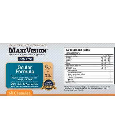 MedOp MaxiVision Ocular Formula - NACFREE - 60 Capsules (Pack of 3) - Buy Online on GoSupps.com