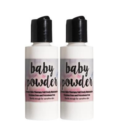 The Lotion Company 24 Hour Skin Therapy Lotion Full Body Moisturizer Travel Size Paraben Free Made In USA Baby Powder Fragrance 2 oz. (Pack Of 2)