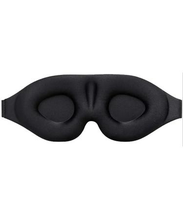 Soft Black Sleep Mask for Women Men Light Reducing Light Blocking Night Eye Cover Sleek Design Zero Eye Pressure Mask for Regular Use and Travel