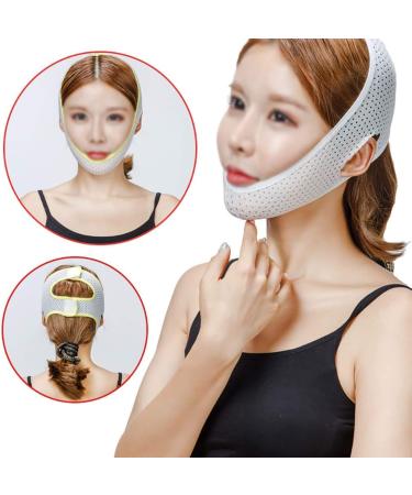 Perfect Face Lift Strap - Recovery Bandage & Sleep Mask for Facelifting - Yellow & White - Improve Your Beauty Routine! - Buy Online on GoSupps.com