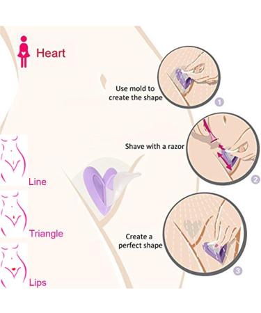 VZOM Bikini Trimmer Razor for Women - Stylish Pubic Hair Grooming Tool with Heart Straight and Triangle Stencils - Perfect for Intimate Areas - Buy Online on GoSupps.com