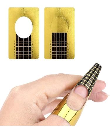 300Pcs Nail Art Extension Tips BetterJonny Golden Nail Extension Forms Guide Stickers for Acrylic UV Gel DIY Nail Art Manicure Tool - Buy Online on GoSupps.com