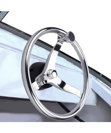 316 Stainless Steel Boat Steering Wheel 13-1/2 Dia with Turning Knob - Fits Seastar & Verado | 5/8-18 Nut Included - Buy Online on GoSupps.com