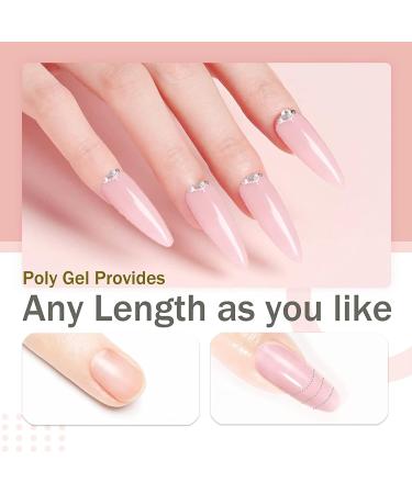 Poly Nail Gel Kit with Slip Solution - Builder Gel Nail Extension Set for Beginners - French Manicure Gift - 4 Colors - Buy Online on GoSupps.com