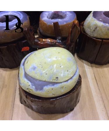 Natural Crystal Rough for Natural Agate Geode Bowl Crystal Quartz Hollow Sphere Natural Rough Drusy Cluster Agate Treasure Basin Carnelian Wooden Stand (Color : 1.55-2 Kg) - Buy Online on GoSupps.com