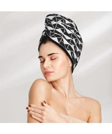 Super Absorbent Microfiber Hair Towel Wrap | Abstract Geometric Texture for Long Curly & Thick Hair - Quick Dry Coral Velvet for Women - Buy Online on GoSupps.com