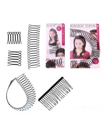 10 Pieces U Shape Hair Finishing Fixer Bobby Pins Mini Bangs Holder Roll Curve Clip Pin Invisible Bang Fringe Hair Comb Clips Insert Comb Hair Comb Styling Tool for Women Girls