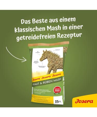 JOSERA Mash Plants & Vegetables 15 kg | Premium Horse Food | Flax Seed and Mineral Mash | Grain Free | Reduced Sugar and Starch Content | 15kg Bag - Buy Online on GoSupps.com