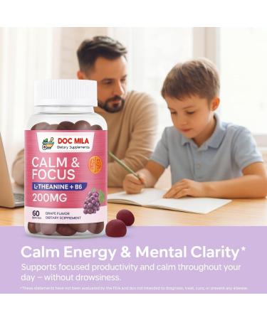 L-Theanine Gummies 200mg L Theanine Supplement Chewable Gummy Ltheanine/L theanine 200mg Focus and Calm Vitamins Supplement for Kids and Adults - Buy Online on GoSupps.com