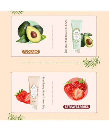 Set of 5 Mini Hand Creams Moisturizing Hand Creams Gift Set for Dry and Cracked Hands Moisturizing Cream Gift Set for Women for Valentine's Day (80 g Avocado) - Buy Online on GoSupps.com