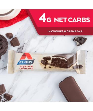 Atkins Protein Meal Bar Cookies & Creme 5 Count - Keto Friendly - Cookies And Cream (Pack of 1) - Buy Online on GoSupps.com