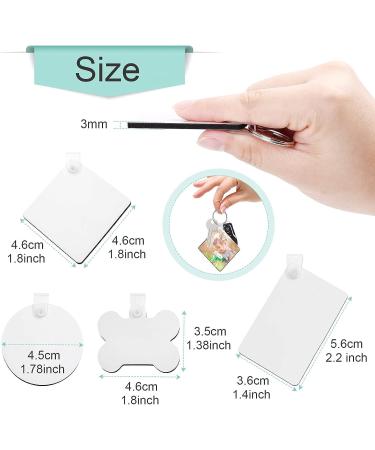 120Pcs Sublimation Keychain Blanks Bulk with Keyrings | DIY MDF Blanks | Double-Sided Printed Heat Transfer | 4 Shape Sublimation Blank Keychain - Buy Online on GoSupps.com