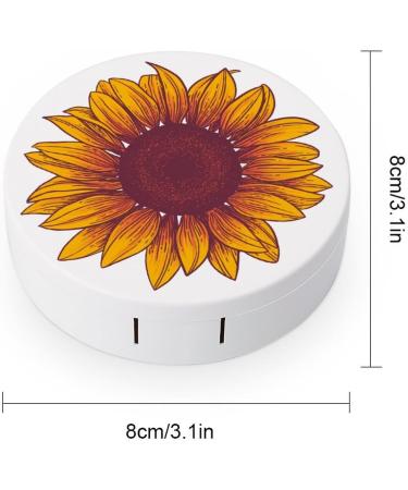 Sunflower Contact Lens Case - Cute Travel Portable Kit with Mirror for Daily Outdoor Use - International Shipping Available - Buy Online on GoSupps.com