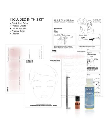 Dinair Professional Natural Look Summer Kit | FAIR Shades | 10pc Airbrush Makeup Set for Foundation, Blush, Shimmer, Concealer, Eyeliner | Includes Shadow/Brow Stencils - Buy Online on GoSupps.com
