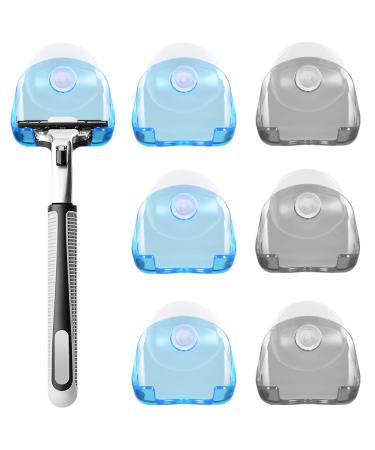 Angoily 6st razor holder with suction cup slider razor wall hook razor blade holder made of plastic wall-mounted clothes rack suck plastic toothbrush holder removable