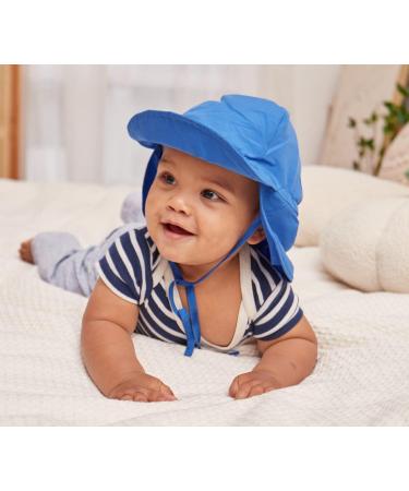 LACOFIA Baby Sun Protection Beach Hat | Adjustable Toddler Flap Cap for Kids 2-5 Years - Blue - Buy Online on GoSupps.com