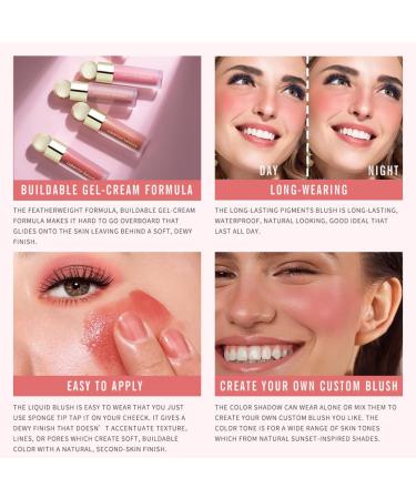 Natural Matte Liquid Blush - Dewy Cheek Tint for Long-Lasting Glow | 0.25 oz/7.5ml - Shade 04 - Buy Online on GoSupps.com