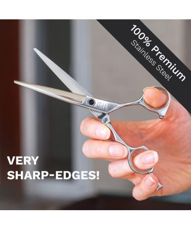 Professional 6.5 Hair Scissors - Razor Edge Stainless Steel Barber Shears for Home Hair Cutting - Very Sharp Hair Cutting Shears for Men & Women - Silver - Buy Online on GoSupps.com