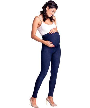 Zeta Ville Maternity Elastic Denim Look Leggings - Navy Jeans - Size 6-8 - Buy Online on GoSupps.com
