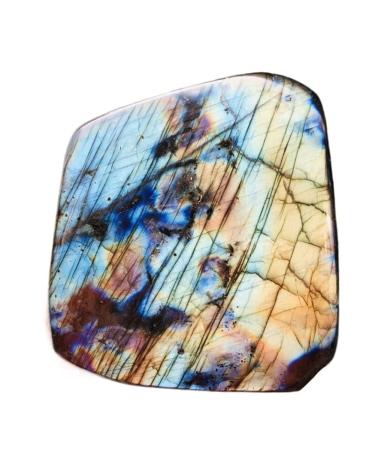 Crystal Natural Crystal Moonstone Raw Gemstone Ornament Polished Quartz Labradorite Handicraft Decorating Stone Suitable for Home Office Decoration Full of Texture (Size : 600-700g)