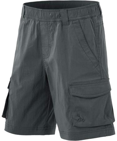 CQR Kids Youth Pull on Cargo Shorts - Outdoor Hiking Shorts - Driflex Charcoal Large - Buy Online on GoSupps.com