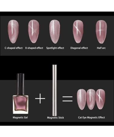 NICENEEDED Cat Eye Nail Magnet Tool Super Long Double Ended Nail Magnet Pen 3D Cat Eye Nail Polish Strong Magnet Wand Cat Eye Magnetic Stick for Handmade Nail Art 1 - Buy Online on GoSupps.com