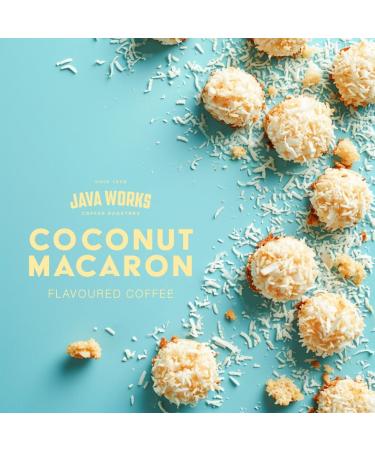 Java Works Coffee Coconut Macaroon Flavoured Coffee *Ground* 340 Grams Coconut Macaroon (Ground) 340 g (Pack of 1) - Buy Online on GoSupps.com