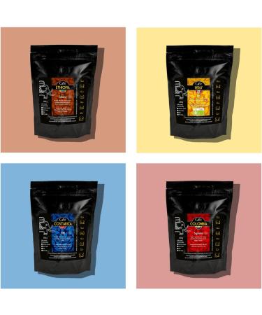 KIRIBIRI Single Origin Specialty Coffee 100% Arabica Beans - Pack of 4 x 250g Artisan Roasted - Origins: Colombia Costa Rica Organic Peru Ethiopia - Buy Online on GoSupps.com