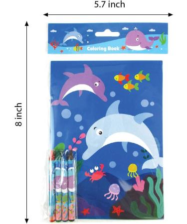 Tiny Mills Ocean Life Coloring Books for Kids - 12 Books, 48 Crayons | Under the Sea Party Favors & Prizes | Bag Filler & Supplies - Buy Online on GoSupps.com