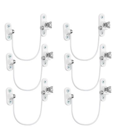 6 Pcs Window Restrictor Locks for Kids Window Restrictors UPVC Baby Security Window Locks with Screws Keys for Baby Child Children Safety Window Locks Door Locks for Home Public School and Commercial 6pcsWhite