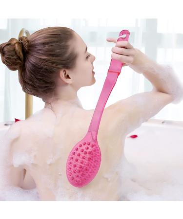 YEEPSYS Bath Brush with Long Handle for Exfoliating Back, Body, and Feet - Red Plastic Scrubber (1PC) - Buy Online on GoSupps.com