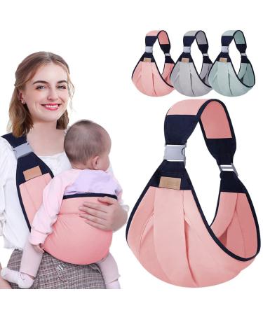 HINATAA Breathable Baby Sling Adjustable Baby Carrier Baby Carrier Wrap Quick Dry Thick Shoulder Straps for 0-36 Months Baby (Pink A)