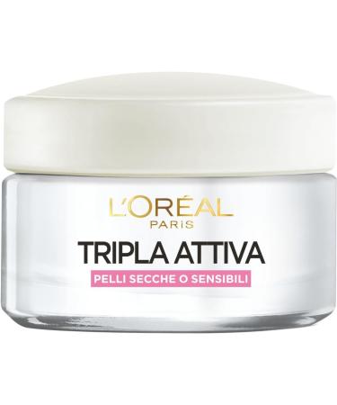  L'Oreal Paris L'Or al Paris Triple Active Moisturizing Face Cream 24H Soothing Formula with Vitamin E Ceramide and UV Filter to protect against stress and pollution - 2 x 50ml jars - Buy Online on GoSupps.com