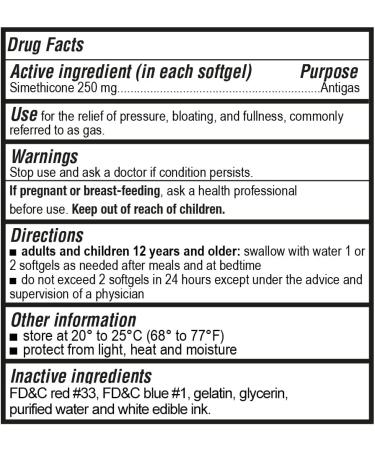 Maximum Strength Gas Relief Softgels 250mg - 200 Count - Relieve Pressure, Bloating & Discomfort - Comparable to Gas-X & Phazyme - Buy Online on GoSupps.com