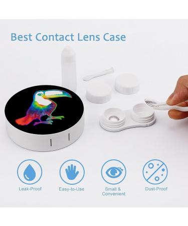 Buy Tie Dye Toucan Contact Lens Case - Portable & Travel-Friendly with Mirror | Perfect for International Shipping - Buy Online on GoSupps.com